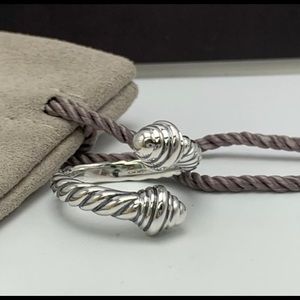 🌼DAVID YURMAN Sterling Silver Cable Bypass Ring